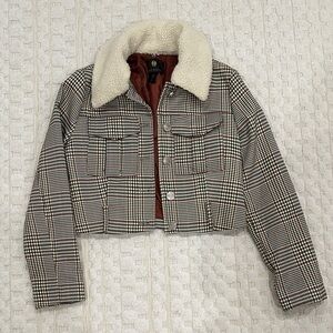 NWOT - Checkered Jacket - Tan Multi